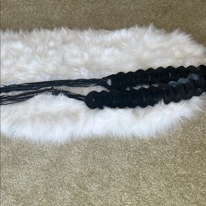 Vintage Y2K Elegant Black Braided Belt